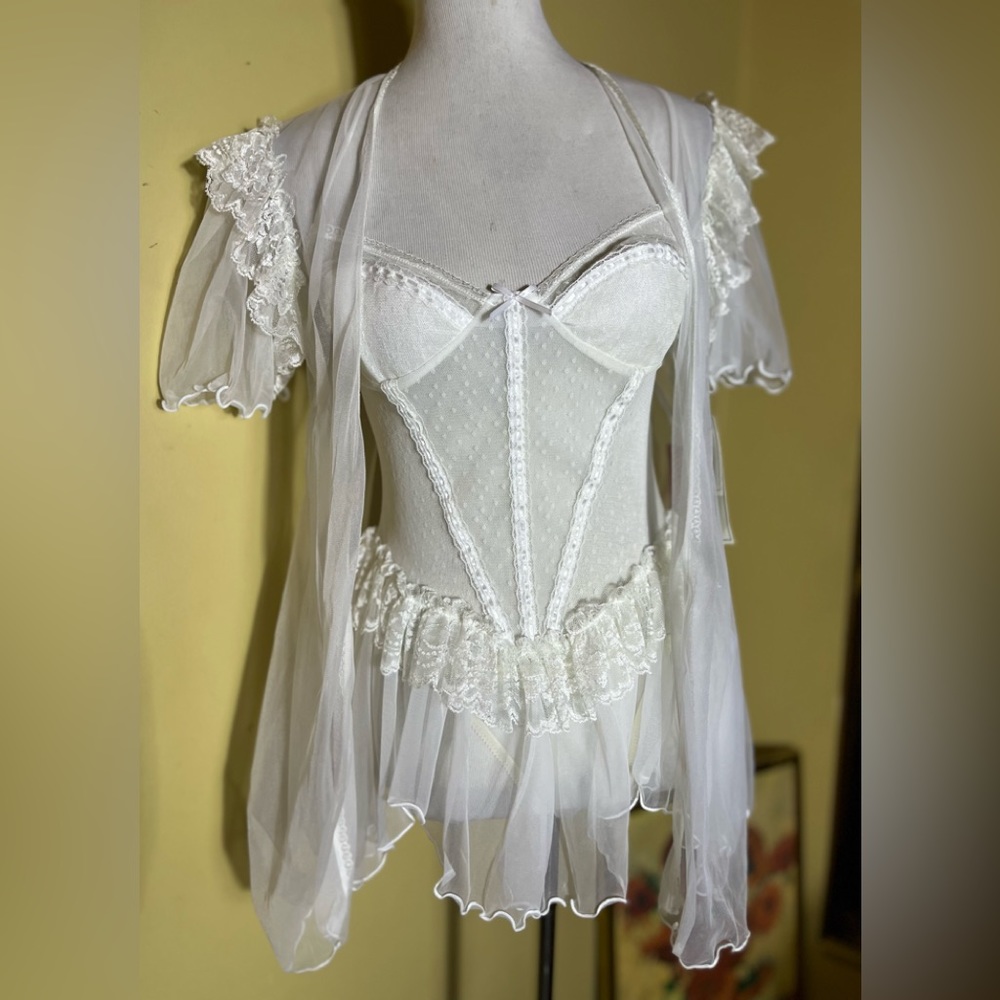 Vintage 80s CINEMA ETOILE size Medium Seductive Wear BabyDoll Bridal Sexy NEW - Picture 12 of 16